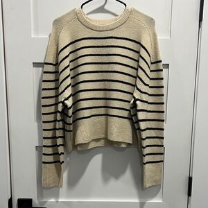 Universal Thread Cream and Black Striped Sweater